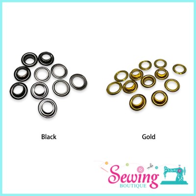 BUTTON - EYELET(HOLE PUNCHER)-METAL-16MM(BLACK & GOLD)